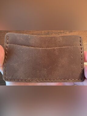 Brown Leather Bifold Single Track Wallet / Card Holder by Rustico (NEW)